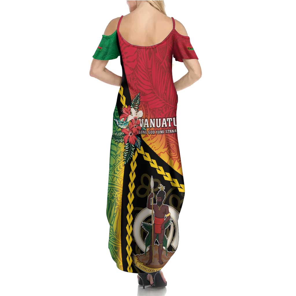 Happy Vanuatu Constitution Day Family Matching Summer Maxi Dress and Hawaiian Shirt Flag Style With Sand Drawing Pattern LT05 - Polynesian Pride