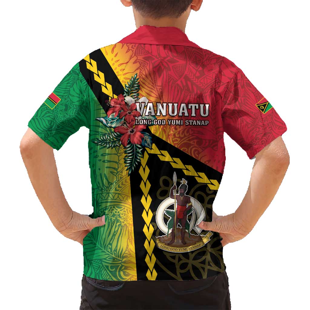 Happy Vanuatu Constitution Day Family Matching Tank Maxi Dress and Hawaiian Shirt Flag Style With Sand Drawing Pattern LT05 - Polynesian Pride