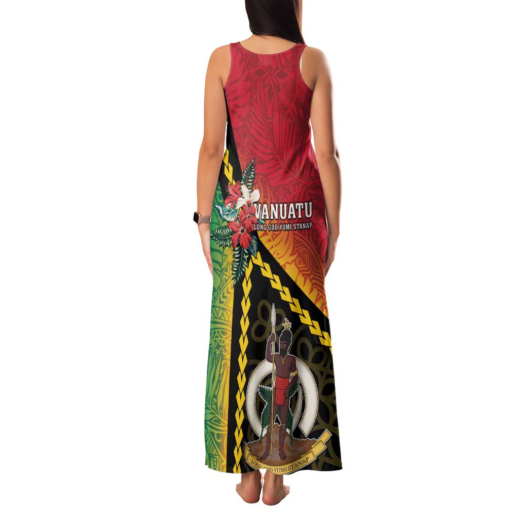 Happy Vanuatu Constitution Day Family Matching Tank Maxi Dress and Hawaiian Shirt Flag Style With Sand Drawing Pattern LT05 - Polynesian Pride