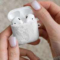 Tokelau White Sunday AirPods Case Elegant Hibiscus Polynesian Tribal Pattern LT05 - Polynesian Pride