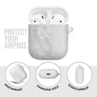 Tokelau White Sunday AirPods Case Elegant Hibiscus Polynesian Tribal Pattern LT05 - Polynesian Pride