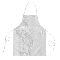Tokelau White Sunday Apron Elegant Hibiscus Polynesian Tribal Pattern LT05 White - Polynesian Pride