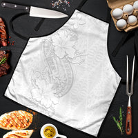 Tokelau White Sunday Apron Elegant Hibiscus Polynesian Tribal Pattern LT05 White - Polynesian Pride