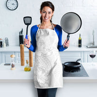 Tokelau White Sunday Apron Elegant Hibiscus Polynesian Tribal Pattern LT05 - Polynesian Pride