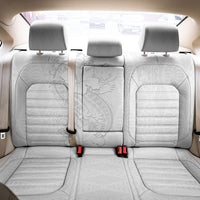 Tokelau White Sunday Back Car Seat Cover Elegant Hibiscus Polynesian Tribal Pattern LT05 - Polynesian Pride