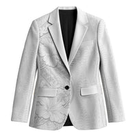 Tokelau White Sunday Blazer Elegant Hibiscus Polynesian Tribal Pattern LT05 Unisex White - Polynesian Pride
