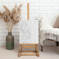 Tokelau White Sunday Canvas Wall Art Elegant Hibiscus Polynesian Tribal Pattern LT05 - Polynesian Pride