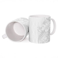 Tokelau White Sunday Ceramic Mug Elegant Hibiscus Polynesian Tribal Pattern LT05 - Polynesian Pride