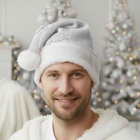 Tokelau White Sunday Christmas Santa Hat Elegant Hibiscus Polynesian Tribal Pattern LT05 - Polynesian Pride