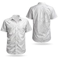 Tokelau White Sunday Couples Matching Off Shoulder Maxi Dress and Hawaiian Shirt Elegant Hibiscus Polynesian Tribal Pattern LT05 - Polynesian Pride
