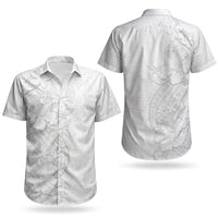Tokelau White Sunday Couples Matching Short Sleeve Bodycon Dress and Hawaiian Shirt Elegant Hibiscus Polynesian Tribal Pattern LT05 - Polynesian Pride