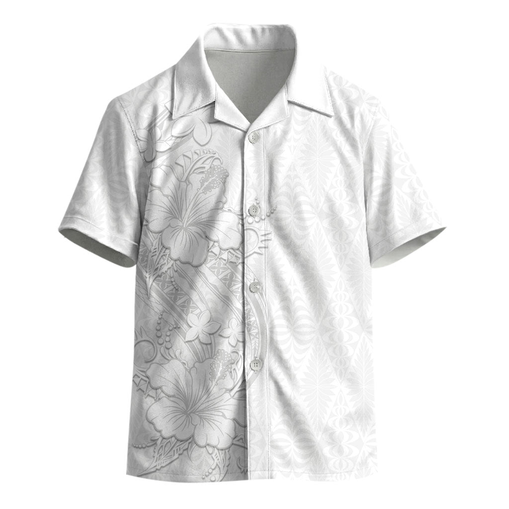Tokelau White Sunday Kid Hawaiian Shirt Elegant Hibiscus Polynesian Tribal Pattern LT05 - Polynesian Pride