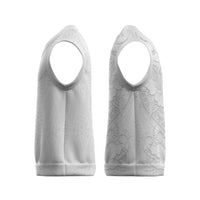 Tokelau White Sunday Christmas Knitted V-Neck Vest Elegant Hibiscus Polynesian Tribal Pattern