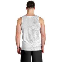 Tokelau White Sunday Men Tank Top Elegant Hibiscus Polynesian Tribal Pattern LT05 - Polynesian Pride