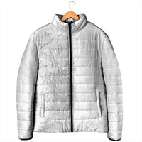 Tokelau White Sunday Padded Jacket Elegant Hibiscus Polynesian Tribal Pattern LT05 - Polynesian Pride