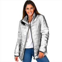 Tokelau White Sunday Padded Jacket Elegant Hibiscus Polynesian Tribal Pattern LT05 Women White - Polynesian Pride
