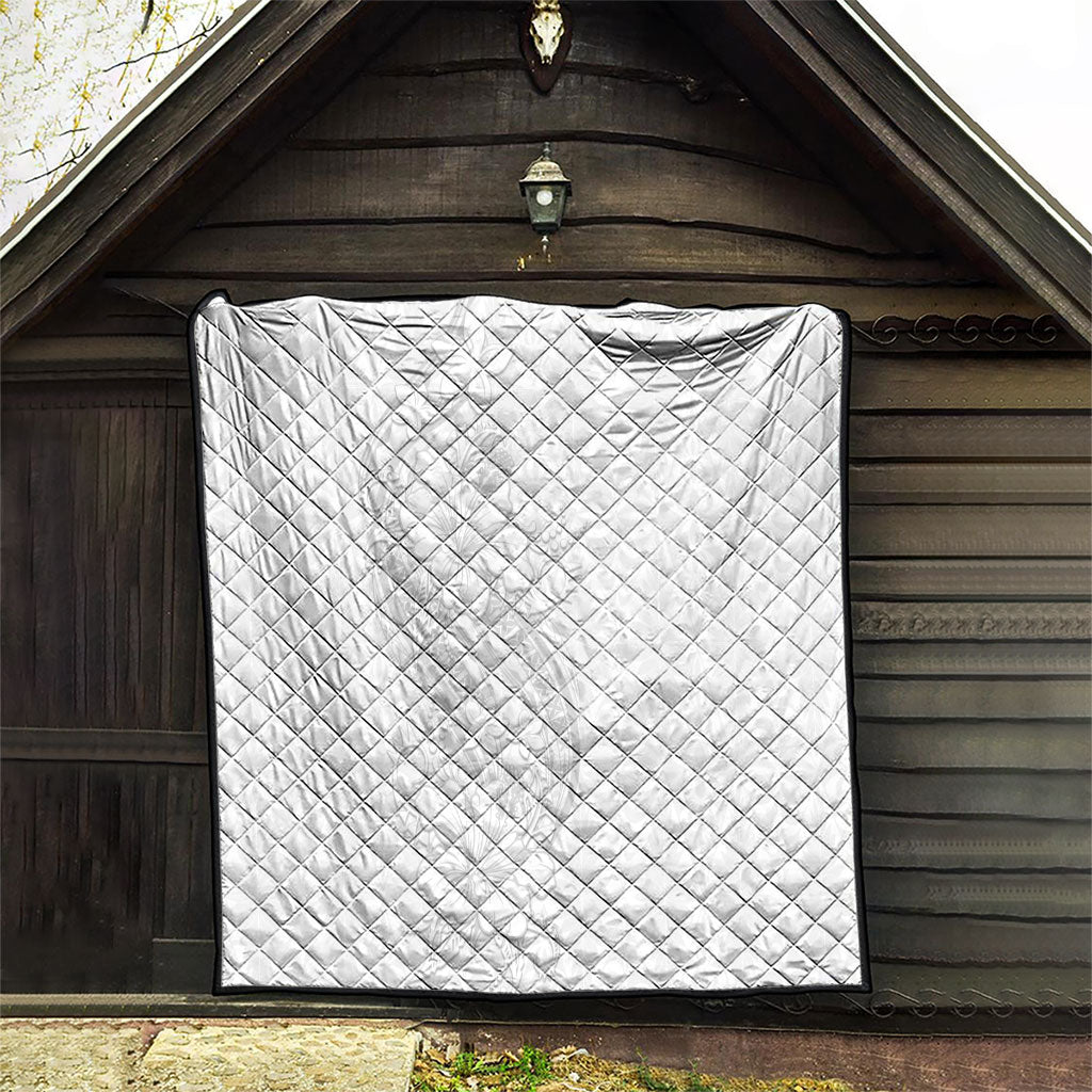 Tokelau White Sunday Quilt Elegant Hibiscus Polynesian Tribal Pattern LT05 - Polynesian Pride