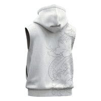 Tokelau White Sunday Sleeveless Hoodie Elegant Hibiscus Polynesian Tribal Pattern LT05 - Polynesian Pride