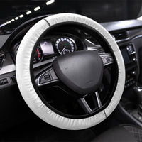 Tokelau White Sunday Steering Wheel Cover Elegant Hibiscus Polynesian Tribal Pattern LT05 Universal Fit White - Polynesian Pride