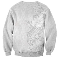 Tokelau White Sunday Sweatshirt Elegant Hibiscus Polynesian Tribal Pattern LT05 - Polynesian Pride