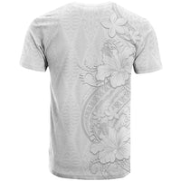 Tokelau White Sunday T Shirt Elegant Hibiscus Polynesian Tribal Pattern LT05 - Polynesian Pride