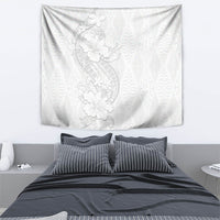 Tokelau White Sunday Tapestry Elegant Hibiscus Polynesian Tribal Pattern LT05 - Polynesian Pride