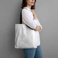 Tokelau White Sunday Tote Bag Elegant Hibiscus Polynesian Tribal Pattern LT05 - Polynesian Pride