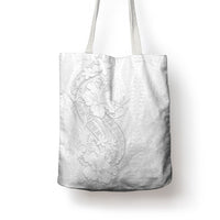 Tokelau White Sunday Tote Bag Elegant Hibiscus Polynesian Tribal Pattern LT05 - Polynesian Pride