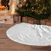 Tokelau White Sunday Tree Skirt Elegant Hibiscus Polynesian Tribal Pattern