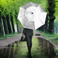 Tokelau White Sunday Umbrella Elegant Hibiscus Polynesian Tribal Pattern LT05 - Polynesian Pride
