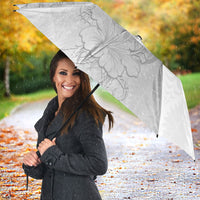 Tokelau White Sunday Umbrella Elegant Hibiscus Polynesian Tribal Pattern LT05 - Polynesian Pride
