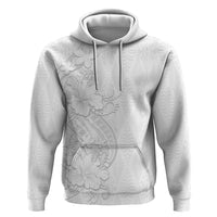 Tokelau White Sunday Zip Hoodie Elegant Hibiscus Polynesian Tribal Pattern LT05 Pullover Hoodie White - Polynesian Pride