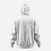 Tokelau White Sunday Zip Hoodie Elegant Hibiscus Polynesian Tribal Pattern LT05 - Polynesian Pride