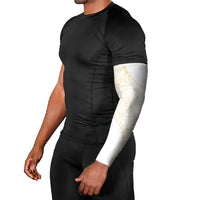 Tonga White Sunday Arm Sleeves Lotu Tamaiti Tongan Kupesi Pattern LT05 - Polynesian Pride