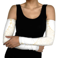 Tonga White Sunday Arm Sleeves Lotu Tamaiti Tongan Kupesi Pattern LT05 - Polynesian Pride