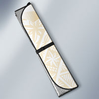 Tonga White Sunday Auto Sun Shade Lotu Tamaiti Tongan Kupesi Pattern LT05 - Polynesian Pride