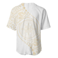 Tonga White Sunday Baseball Jersey Lotu Tamaiti Tongan Kupesi Pattern LT05 - Polynesian Pride