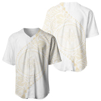 Tonga White Sunday Baseball Jersey Lotu Tamaiti Tongan Kupesi Pattern LT05 - Polynesian Pride