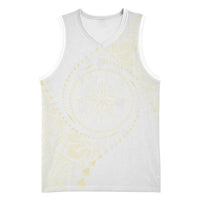 Tonga White Sunday Basketball Jersey Lotu Tamaiti Tongan Kupesi Pattern LT05 Unisex Beige - Polynesian Pride