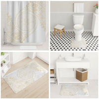 Tonga White Sunday Bathroom Set Lotu Tamaiti Tongan Kupesi Pattern LT05 - Polynesian Pride
