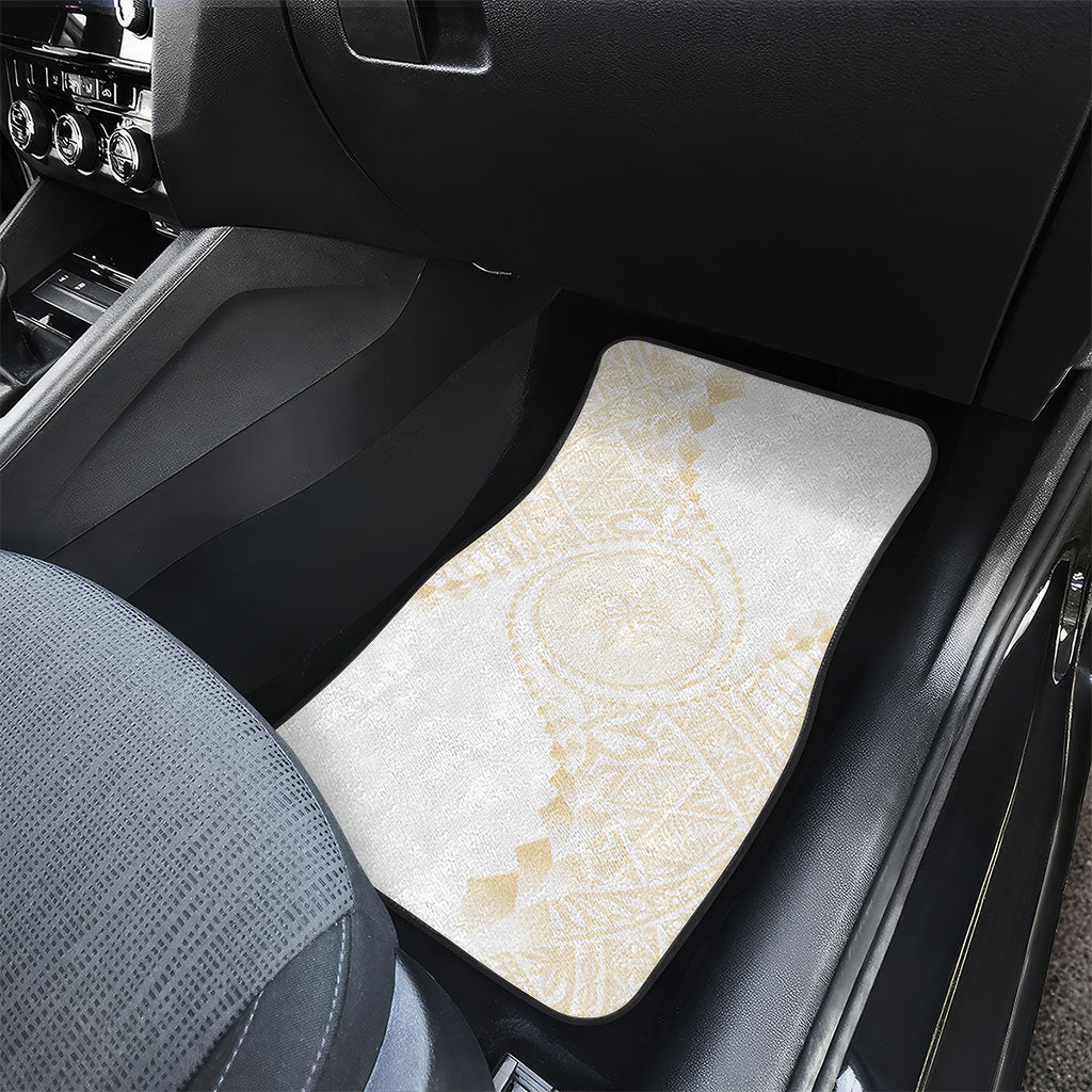 Tonga White Sunday Car Mats Lotu Tamaiti Tongan Kupesi Pattern LT05 - Polynesian Pride