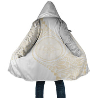 Tonga White Sunday Cloak Lotu Tamaiti Tongan Kupesi Pattern LT05 Unisex Beige - Polynesian Pride