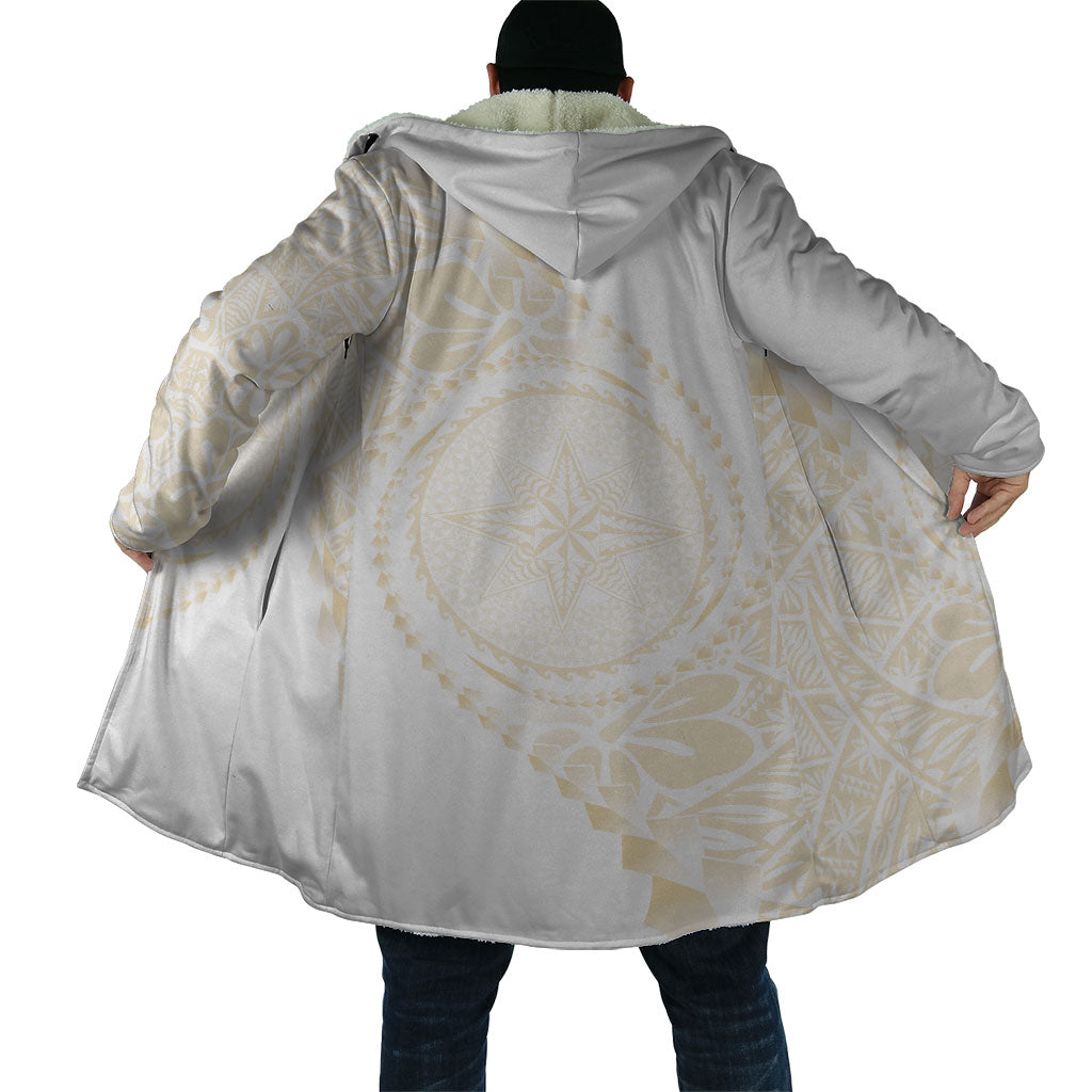 Tonga White Sunday Cloak Lotu Tamaiti Tongan Kupesi Pattern LT05 - Polynesian Pride
