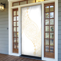 Tonga White Sunday Door Cover Lotu Tamaiti Tongan Kupesi Pattern LT05 - Polynesian Pride
