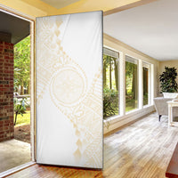 Tonga White Sunday Door Cover Lotu Tamaiti Tongan Kupesi Pattern LT05 - Polynesian Pride