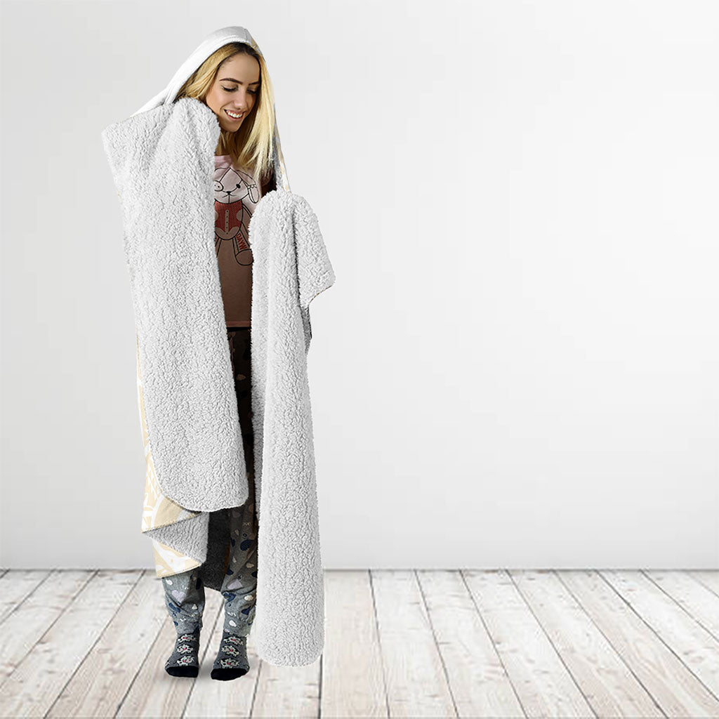 Tonga White Sunday Hooded Blanket Lotu Tamaiti Tongan Kupesi Pattern LT05 - Polynesian Pride