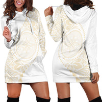 Tonga White Sunday Hoodie Dress Lotu Tamaiti Tongan Kupesi Pattern LT05 - Polynesian Pride