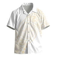Tonga White Sunday Kid Hawaiian Shirt Lotu Tamaiti Tongan Kupesi Pattern LT05 - Polynesian Pride