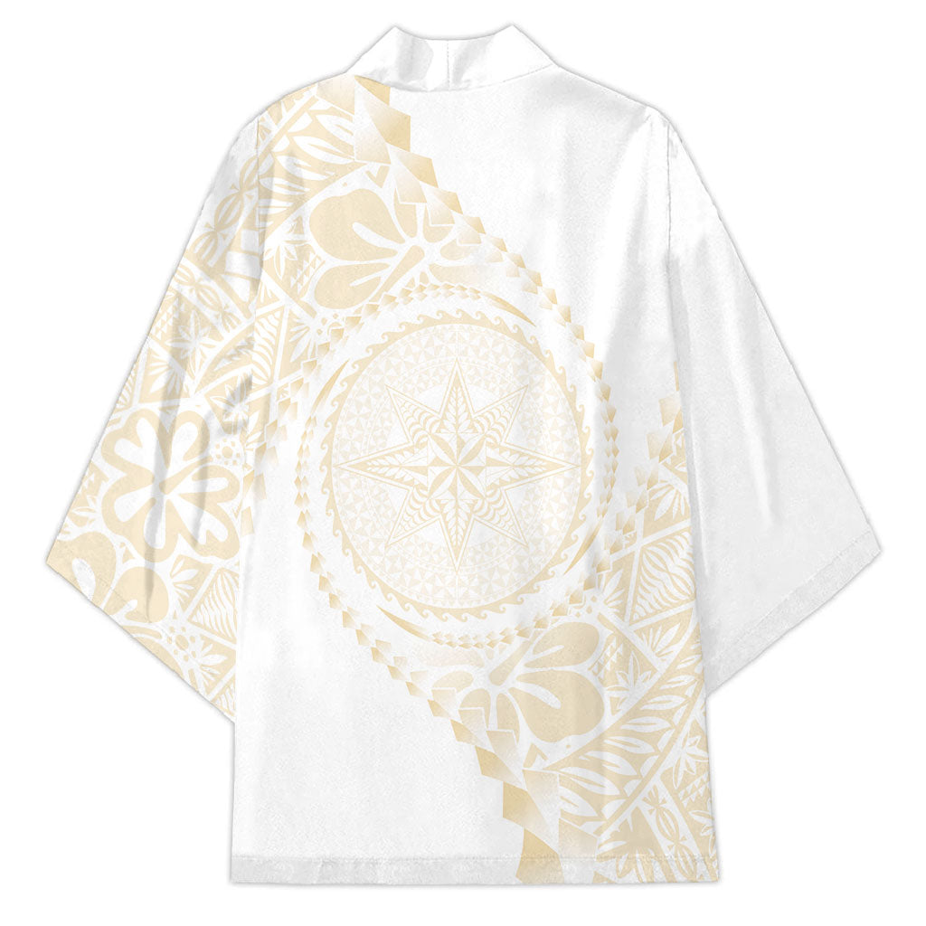 Tonga White Sunday Kimono Lotu Tamaiti Tongan Kupesi Pattern LT05 - Polynesian Pride