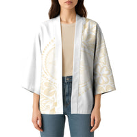 Tonga White Sunday Kimono Lotu Tamaiti Tongan Kupesi Pattern LT05 - Polynesian Pride